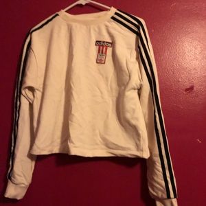 Adidas white sweater crop top